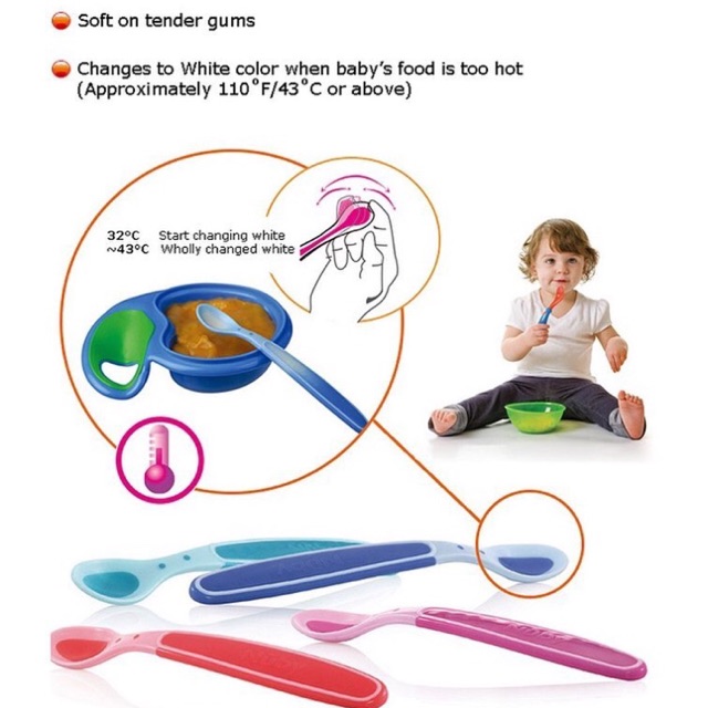 Nuby 3pk hot safe spoon