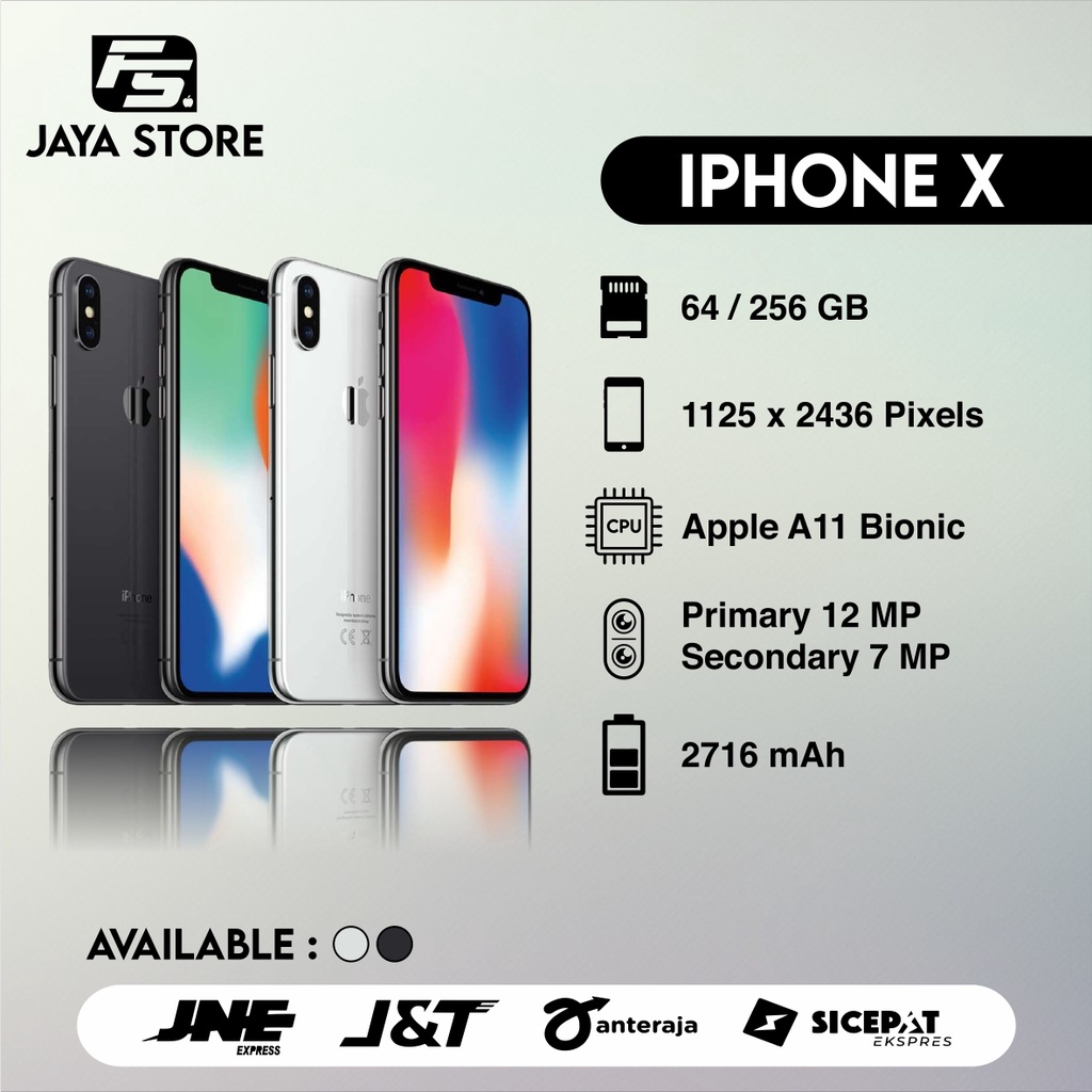 IPHONE X 64 / 256 GB FULLSET ORIGINAL GOOD CONDITION 100 % MULUS EX INTER TERMURAH DAN BERGARANSI