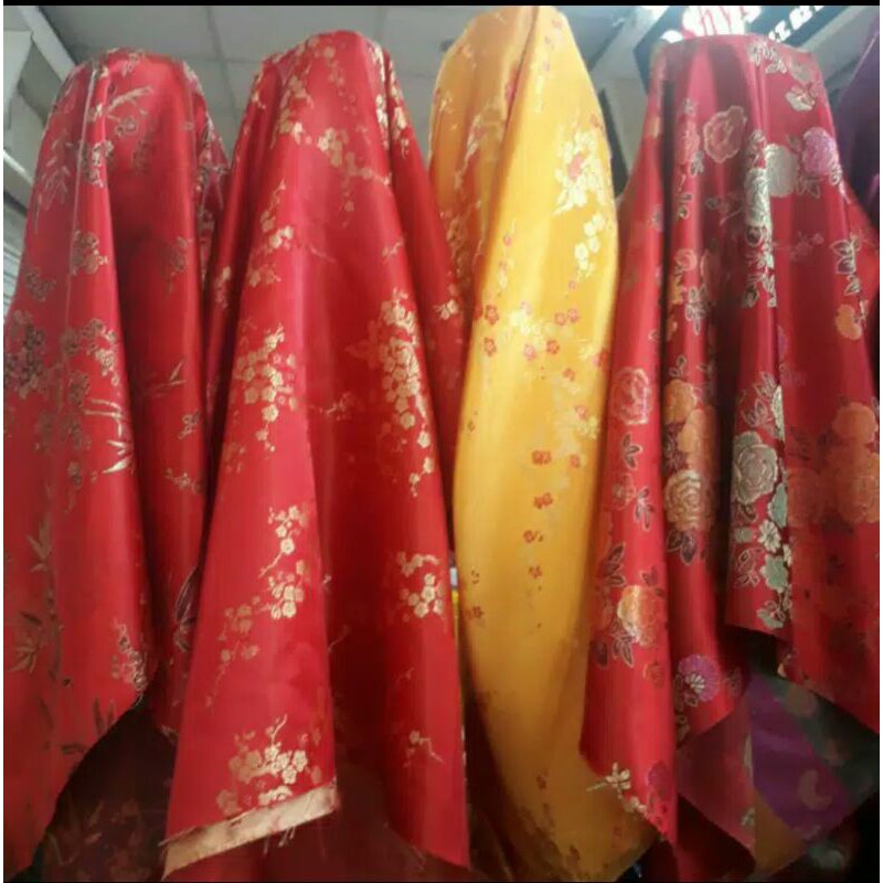 Bahan chongsam/Kain chongsam/merah