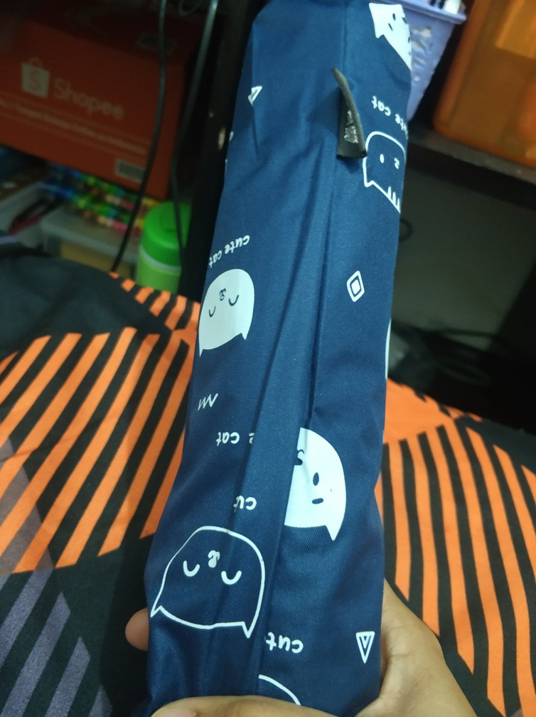 Payung Lipat 3 Muka Kucing / Lucu / Cantik / Lapis Hitam / Grc - A581