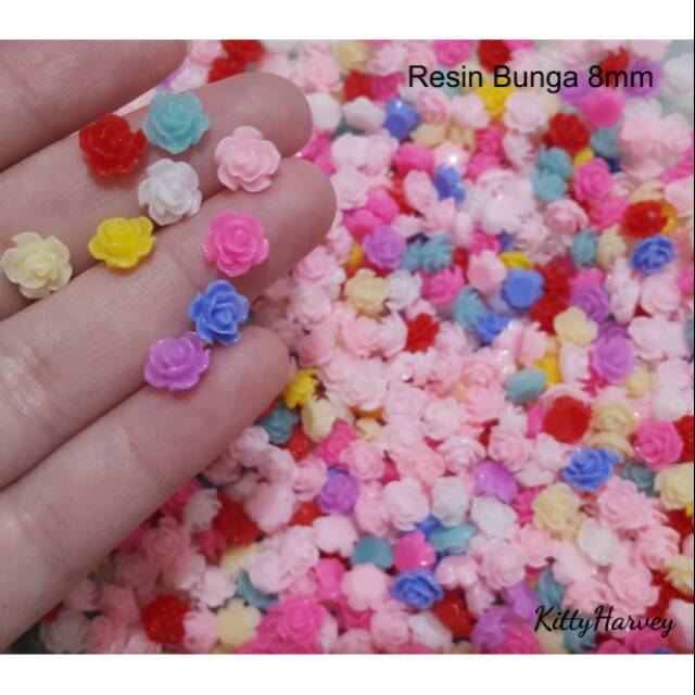 RESIN BUNGA 8MM | BAHAN NAIL ART