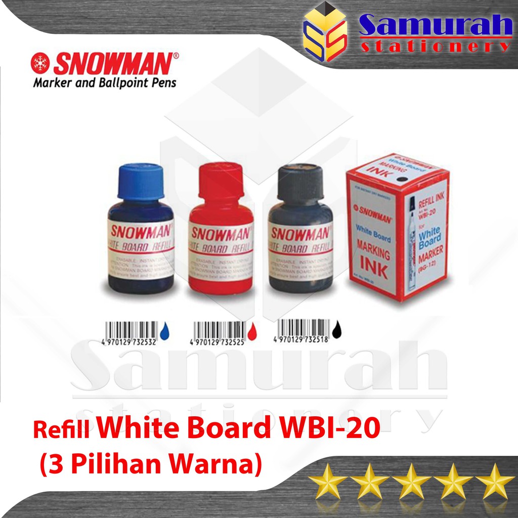 

Tinta Spidol White Board Snowman WBI 20 / Refill Marking Ink WBI-20