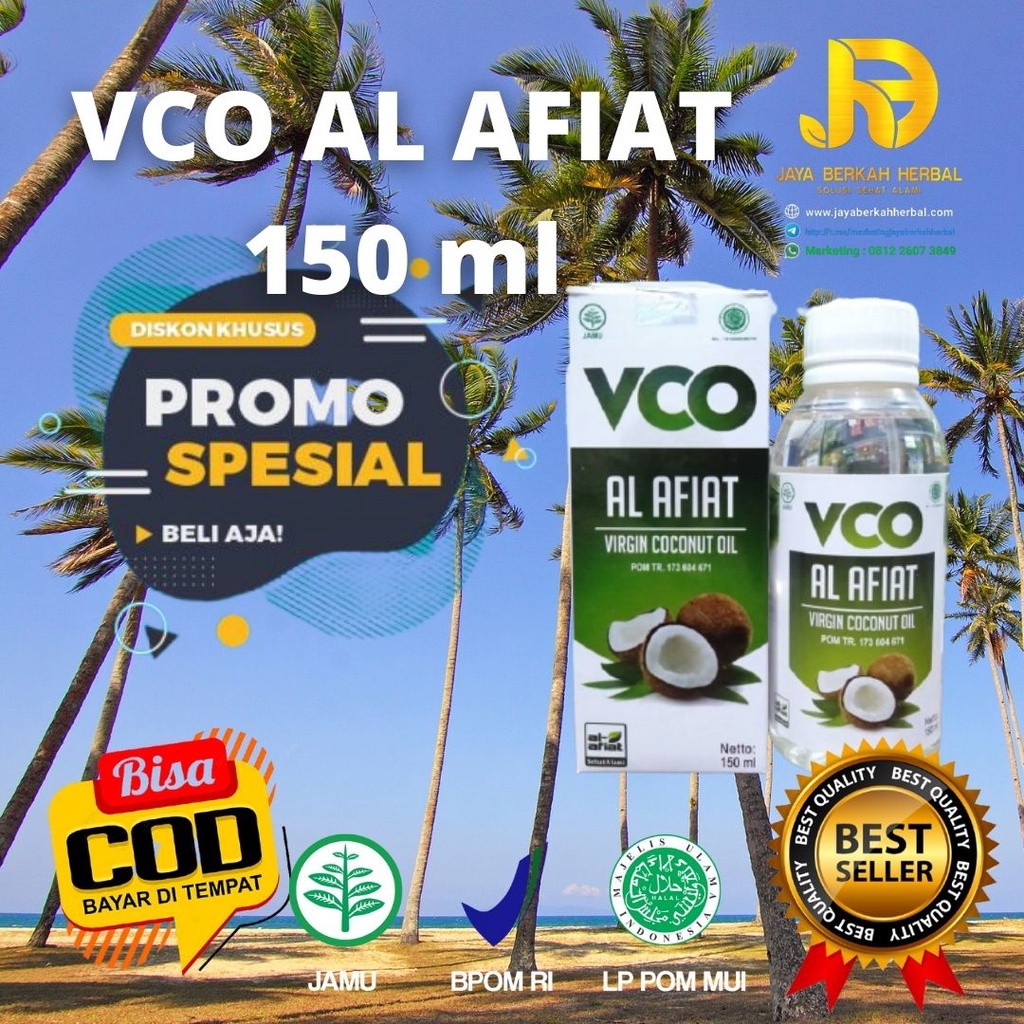 Vco alfiat 150ml Minyak kelapa murni Tanpa Campuran - Virgin coconut oil vco Al afiat original BPOM