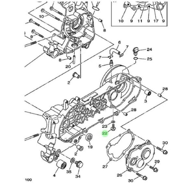 baut pembuangan oli gir gear gardan xeon karbu rc gt aerox 125 nouvo mio sporty soul fino karbu ori 95817-08016