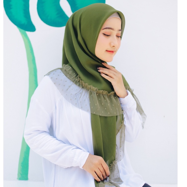 (KJI) HIJAB SQULIA SEGIEMPAT SQUARE TUTU POLYCOTTON