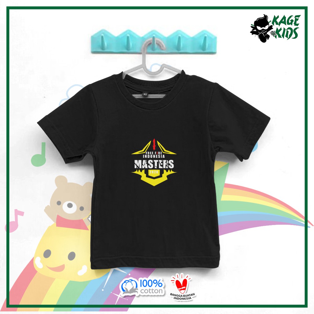 Kaos Distro Anak MASTERS-FF Cotton Combed 30s Kaos Distro Anak / Kaos Anak Game / Kaos Anak FF