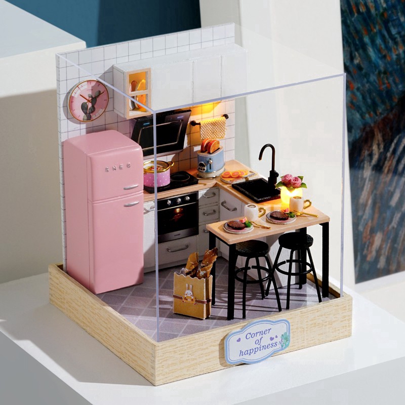 Cutebee Diy Dollhouse Miniatur Rumah Rumahan  Furnitur 