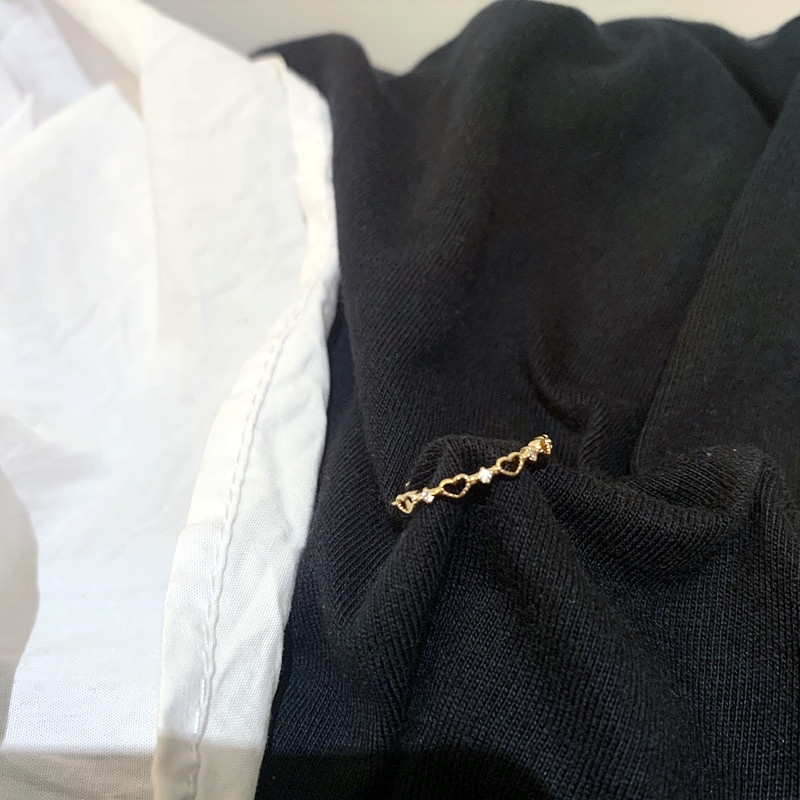 Pacar gaya Jepang ringan cincin mewah tipis dan berkilauan in niche desain cincin siswa perempuan se