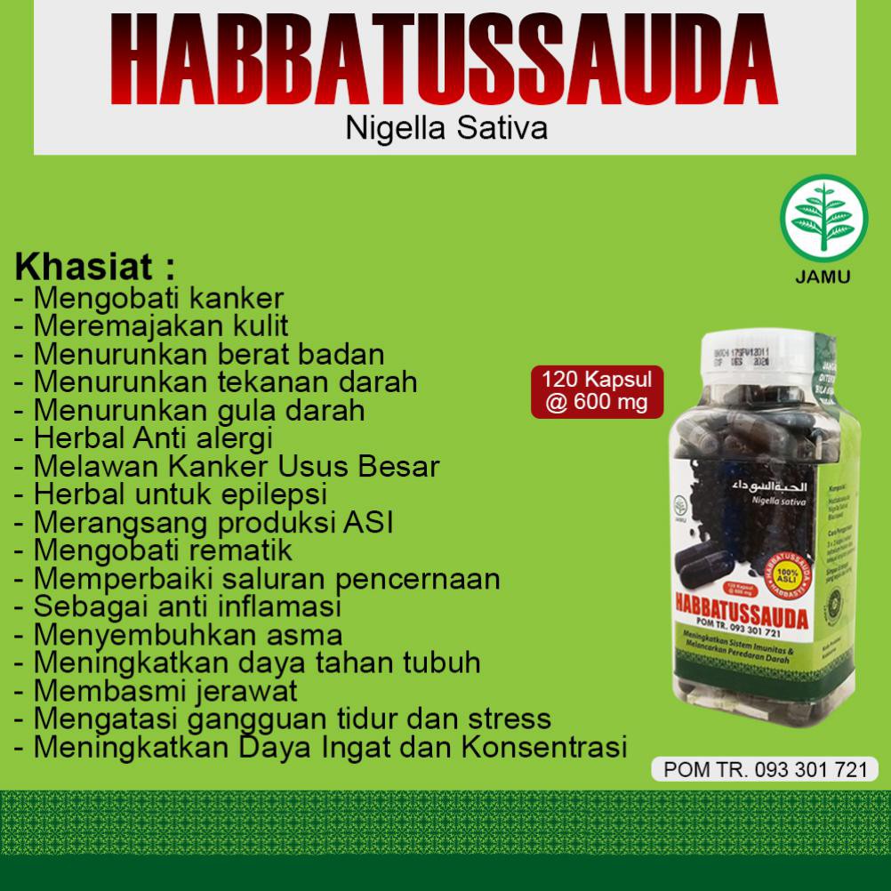 Kapsul Niaga Utama Habbatussauda Serbuk HNU 120 Kapsul [Kurma Ajwa]