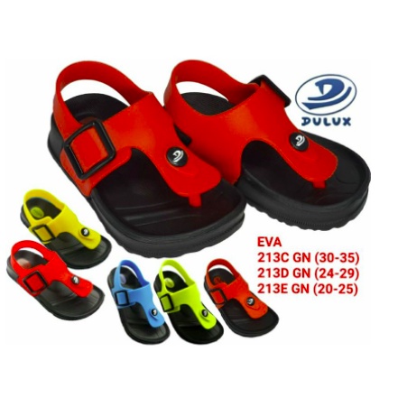 DX-213D-GN Sandal Karet Jepit Anak Tali Belakang Merek Dulux Size 24-29