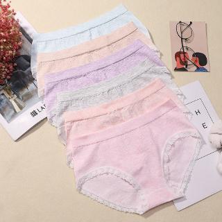  Celana  Dalam  Brief Wanita  Model  Seamless Bahan  Katun  Aksen 