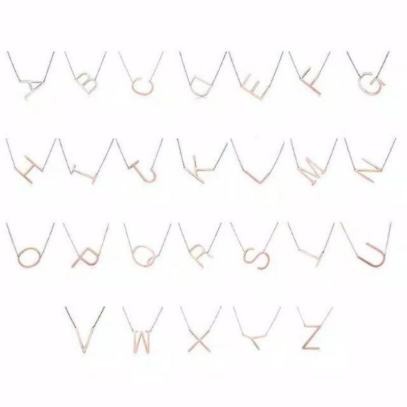 KALUNG INISIAL KALUNG ALPHABET SILVER TITANIUM STAINLESS STEEL ANTI KARAT