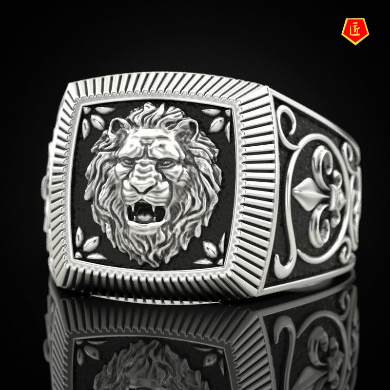 [Ready Stock]Classic Domineering Lion Ring for Men