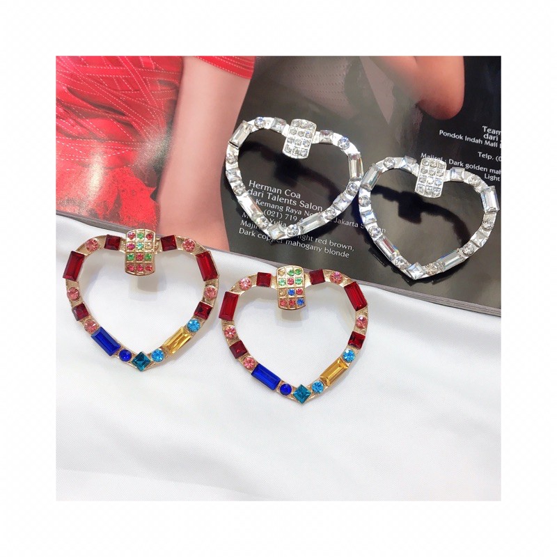Anting korea permata love