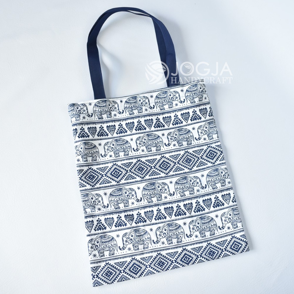 TOTE BAG CANVAS INDIAN MOTIF GOOD QUALITY WITH RESLETING