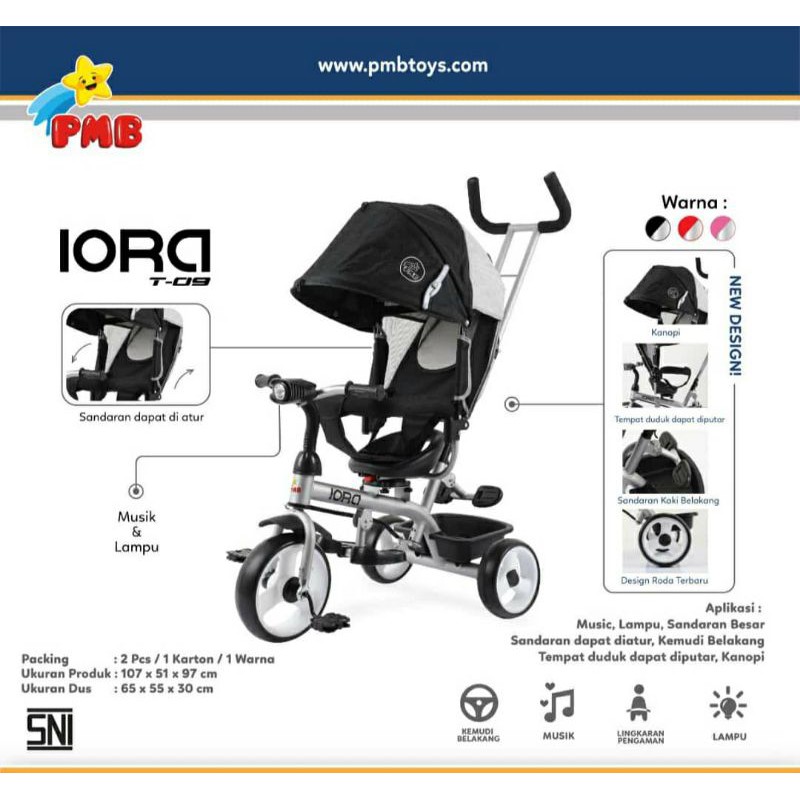 Stroller Sepeda Roda Tiga Anak Iora T09 PMB Murah