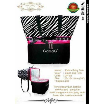 Tas Peendingin Dan Penghangat Susu Bayi Asi Asip GABAG Cooler Bag Premium Zebra Bow 2in1 Tas Menjag