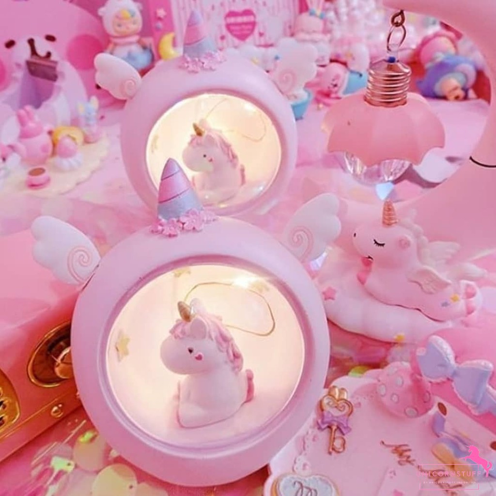 Lampu Tidur Unicorn Bulat LED Dekorasi Kamar Lucu Unicorn Kado Anak Perempuan