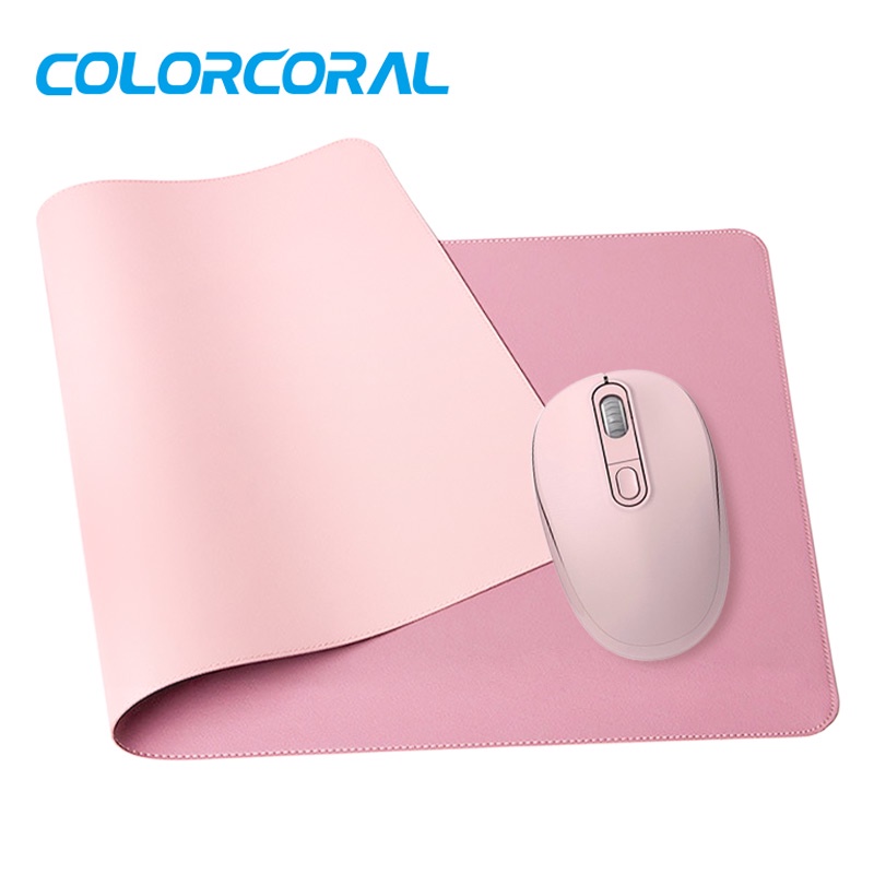 ColorCoral Big Mouse Pad Mouse Wireless Set Hitam Pink