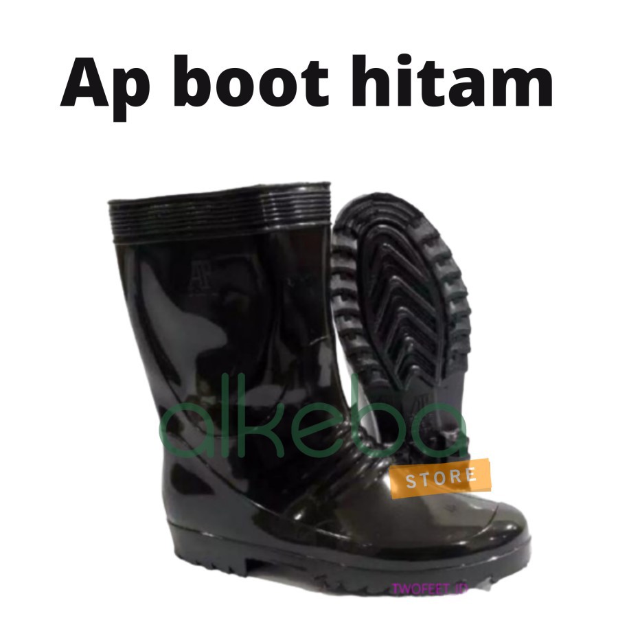 AP BOOTS HITAM 1 - SEPATU BOOT KARET - AP BLACK 1 size 27