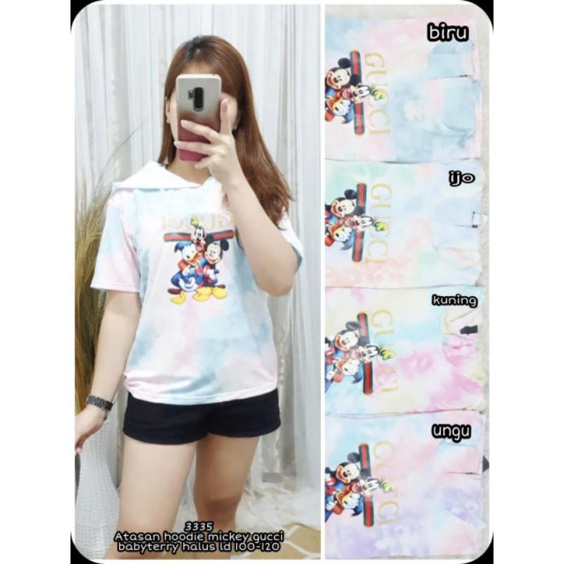 3335 atasan hoodie mickey gucci Babyterry halus