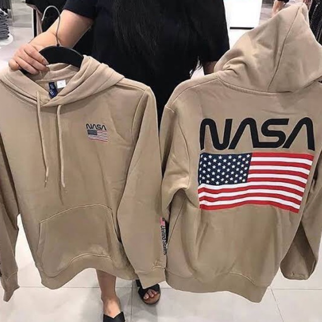 nasa hoodie sweatshirt beige