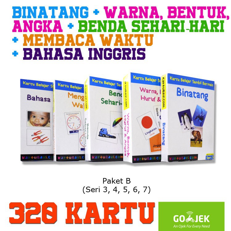 FlashCard Paket 320 Kartu - Indonesia, Inggris (Kartu Bayi)