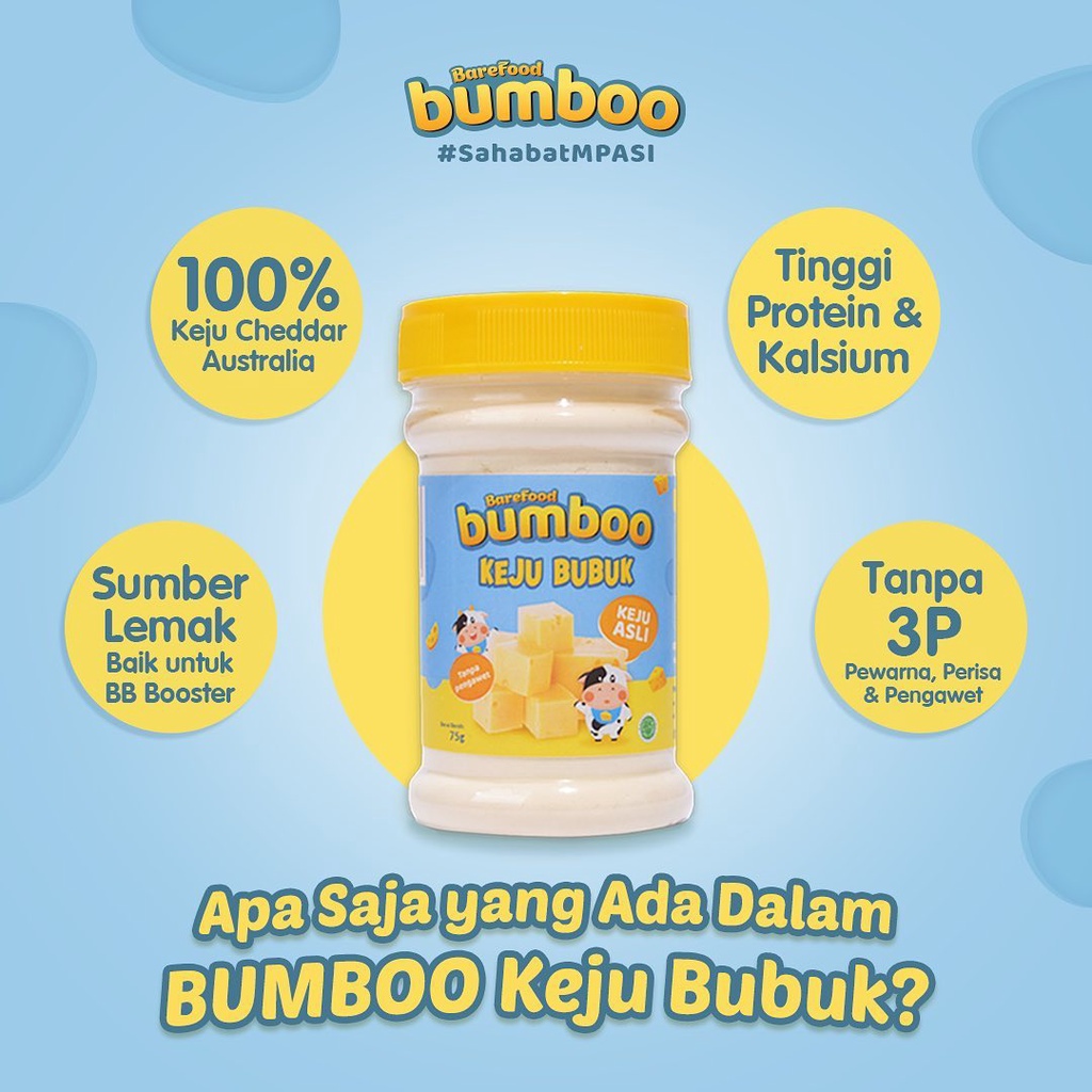 Barefood Bumboo Keju Bubuk Asli Keju MPASI Anak Non MSG 75g