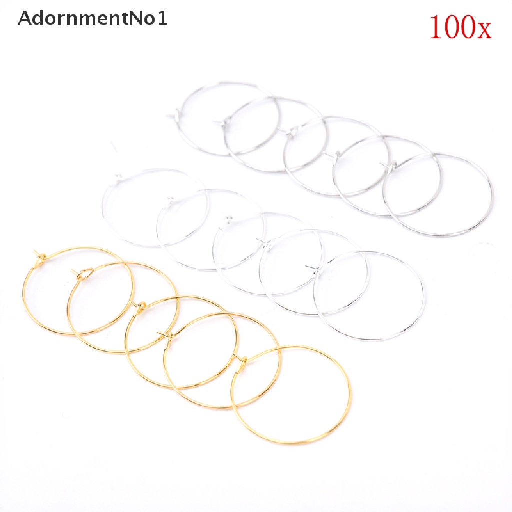 (AdornmentNo1) 100pcs / Set Anting Hoops Bentuk Gelas Wine Lapis Silver / Gold Untuk Perhiasan Wanita Hoops