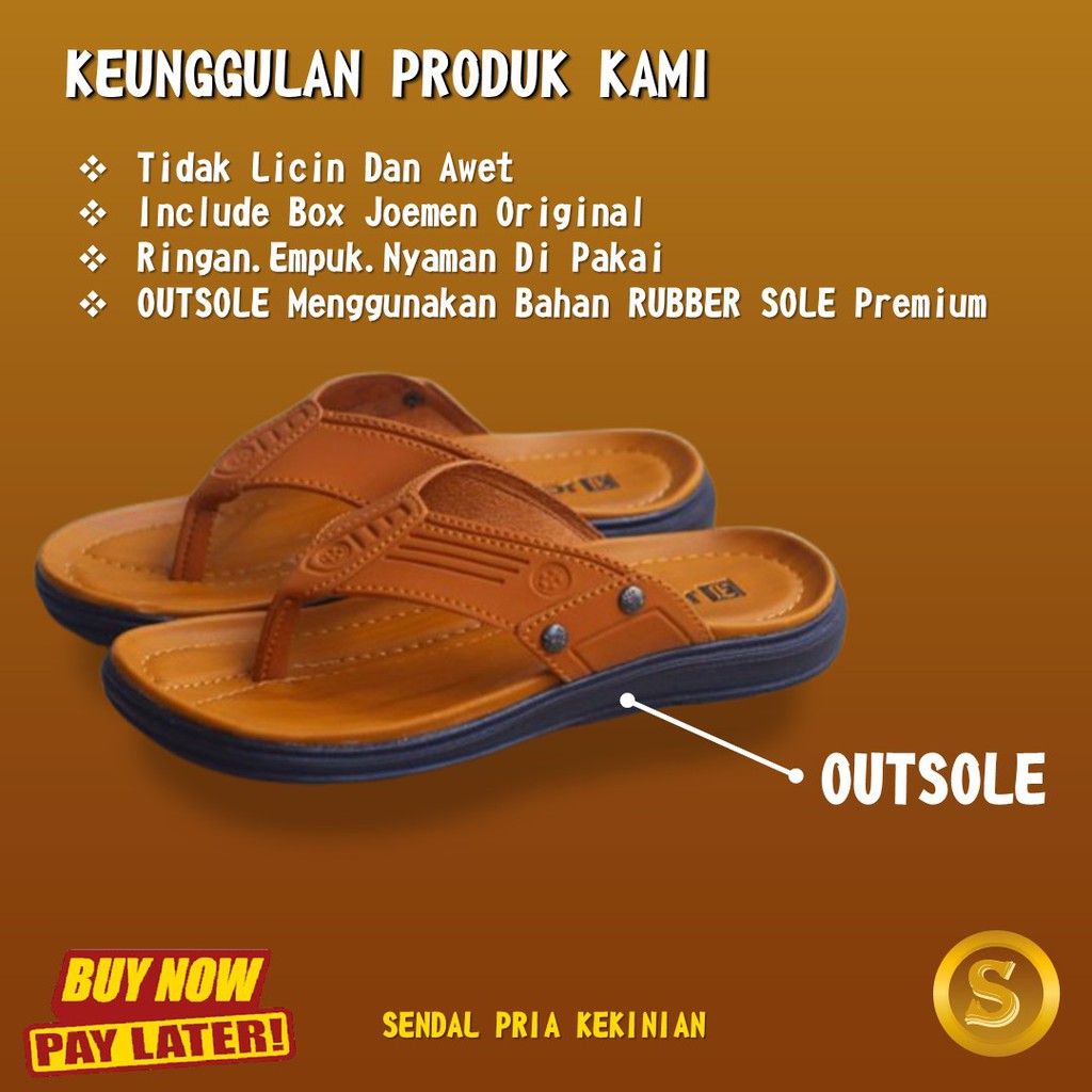 Sendal Casual Pria Sandal Kulit Pria Sendal Cowok Kekinian Sendal Laki Laki Dewasa Original S20-2