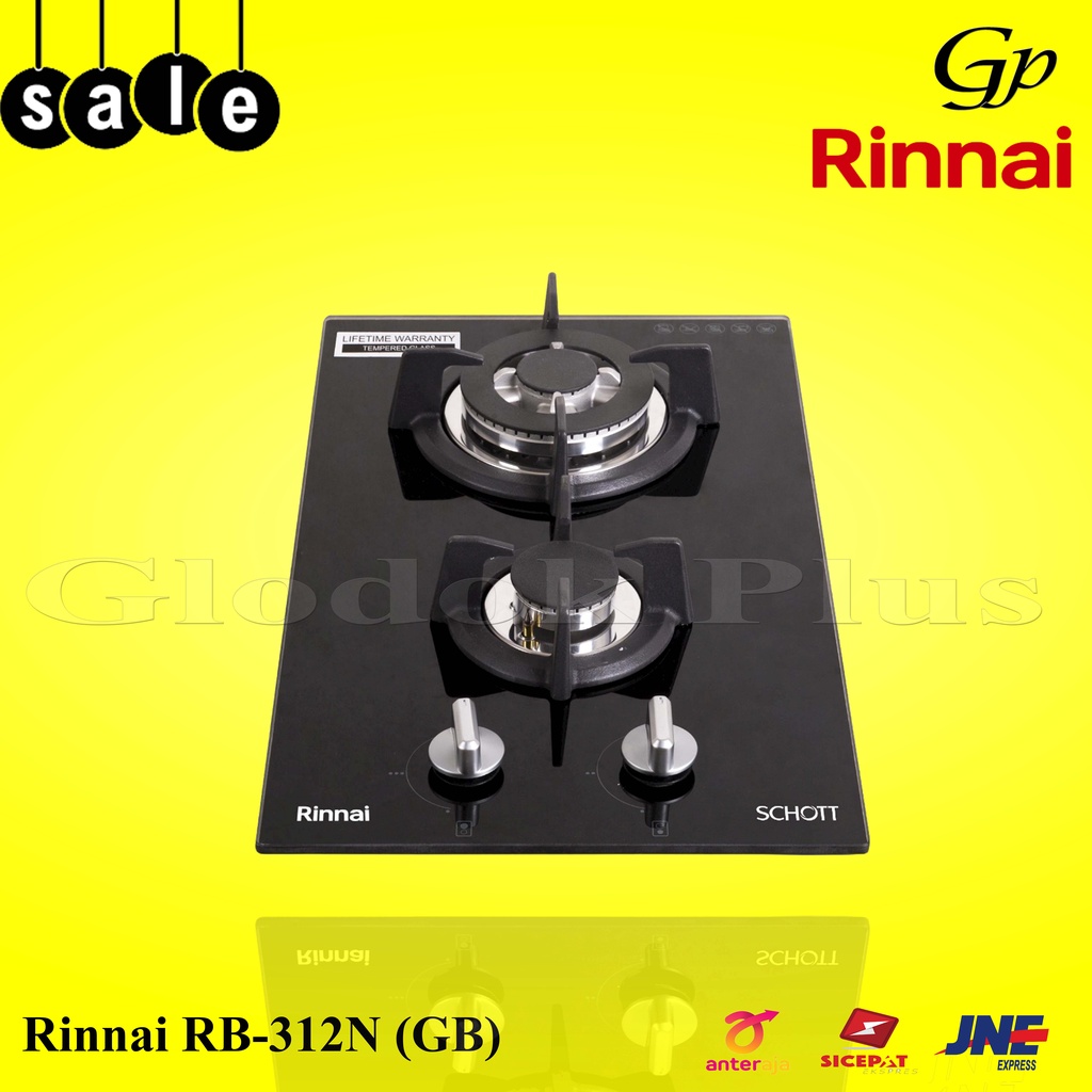 Rinnai RB 312N GB Kompor Tanam Gas 312 N Built In hob RB312NGB 30 cm NGB 2 tungku