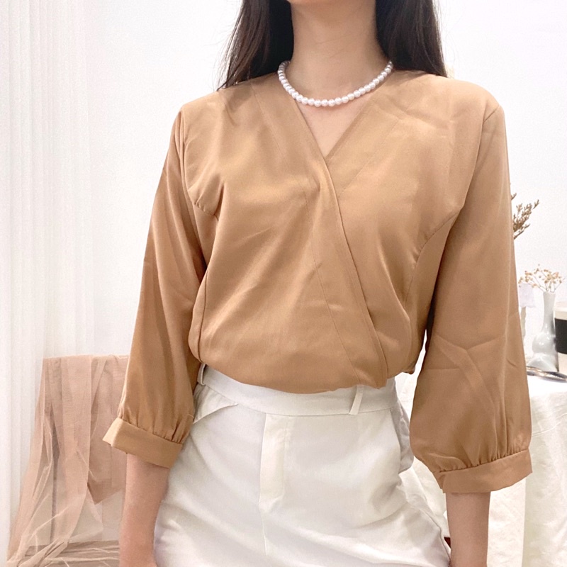 KALILA Blouse Multiways / Atasan Wanita Modern V-Neck / Blouse Pita Pinggang Karet 0370