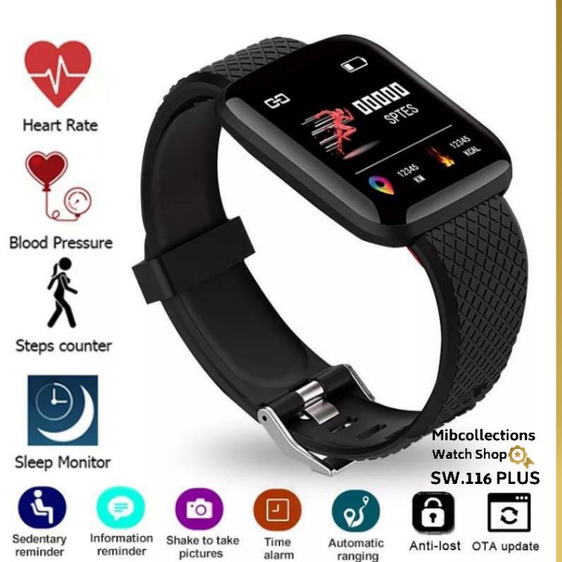 Jam Tangan Sport Smart Watch 116 Plus / Jam tangan smart watch sport / smart watch / Jam tangan pria