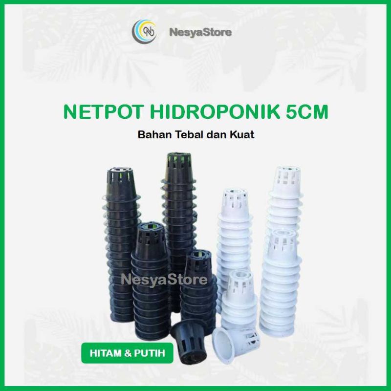 Netpot 5cm Hitam Putih Netpot Hidroponik Net Pot Wadah Media Tanam