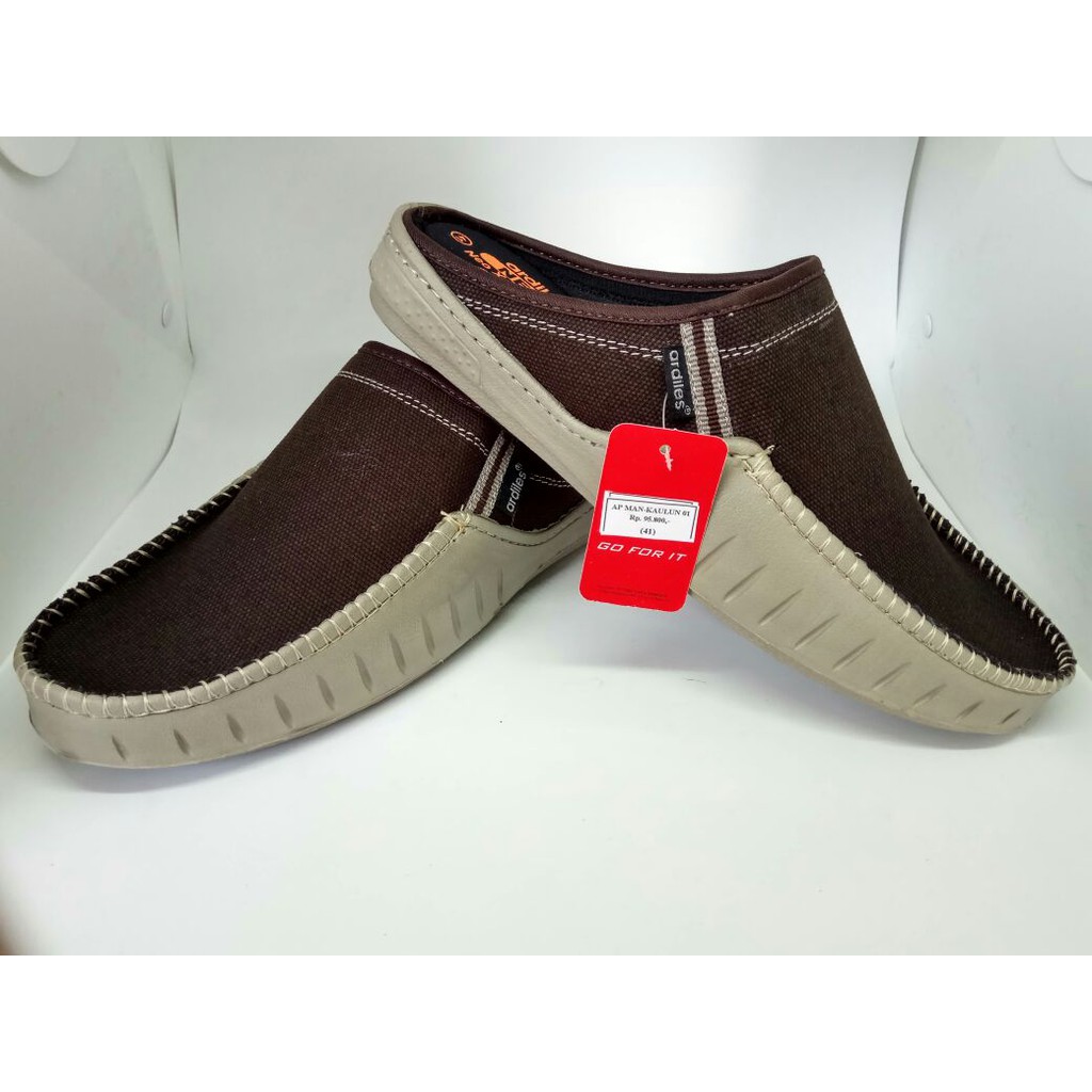 Sepatu Selop Ardiles Pria KAULUN COKLAT / sepatu Slip on cowok / sepatu selop pria / sepatu kasual