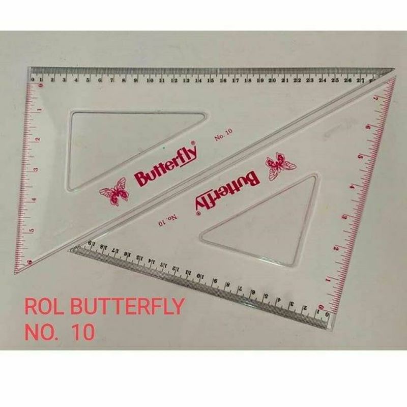 

penggaris segitiga | penggaris butterfly no.10 (1set 2pcs)