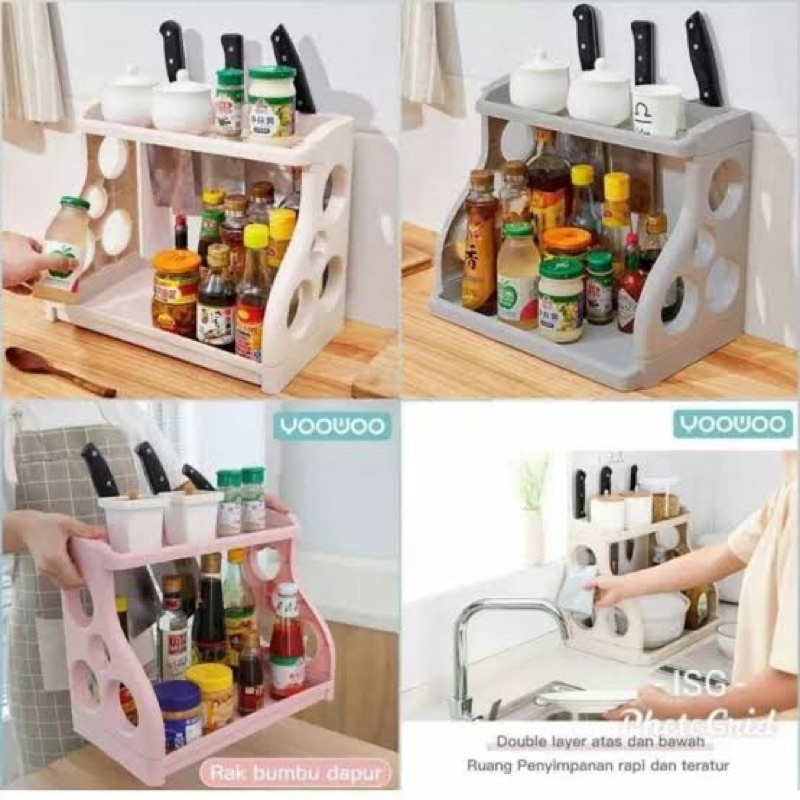 RAK PISAU BUMBU 2TINGKAT/ Rak Bumbu / Tempat Bumbu Rak Pisau Storage Rack Rak Dapur Rak Bumbu Dapur DIVA STORE