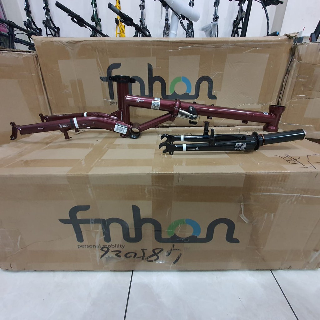 Frame fork FNHON Gust Agate Red Ungu Purple Merah Marun V brake Handle Post HP vbrake Sepeda