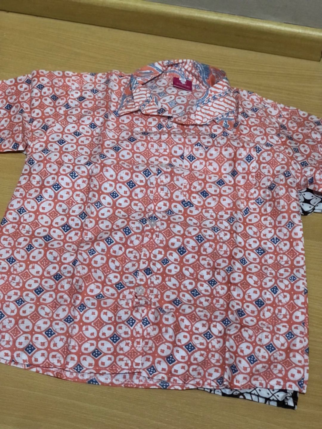 Kemeja Batik Anak Cewek Cowok Batik Pastel Soft Kombinasi Motif Biru Lilac Pink Toska Orange Salem