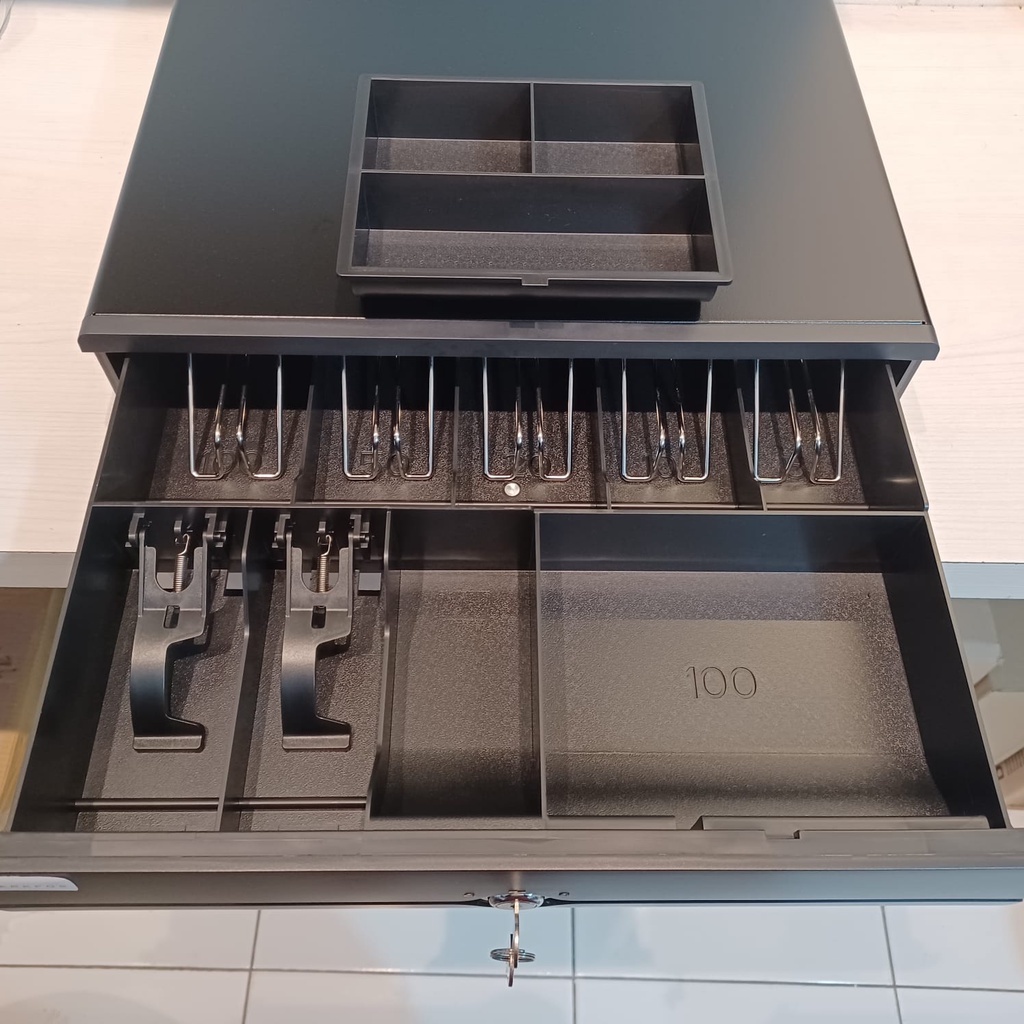 Cash Drawer Besar Sharkpos CD420 Laci Uang Kasir Support RJ 11 Box Kotak Besi Minimarket CD 420 408