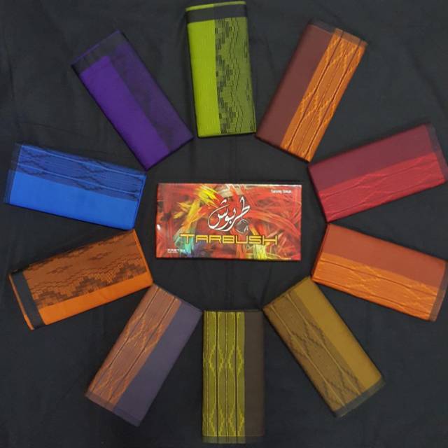 Sarung Tarbush polos putih songket