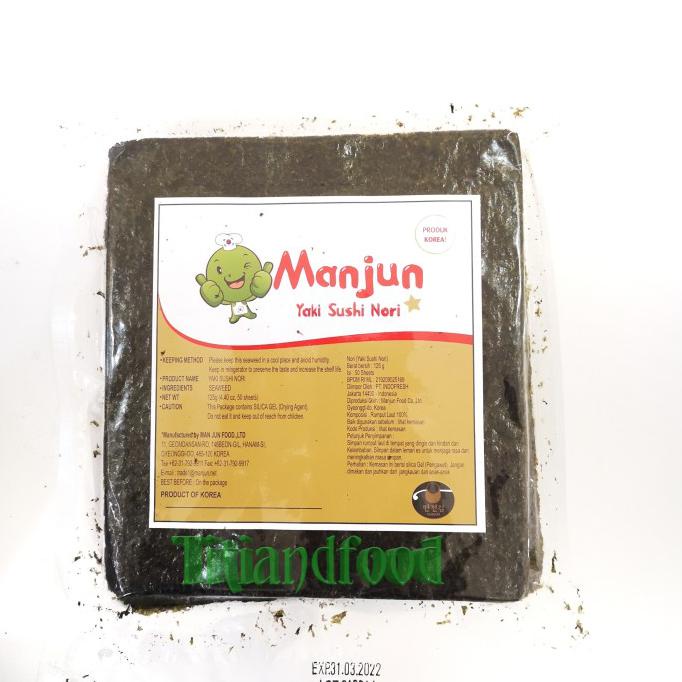 

SUSHI NORI RUMPUT LAUT LEMBARAN,MANJUN YAKI SUSHINORI 50LEMBAR [KODE 1KODE 3KODE 5KODE 6KODE