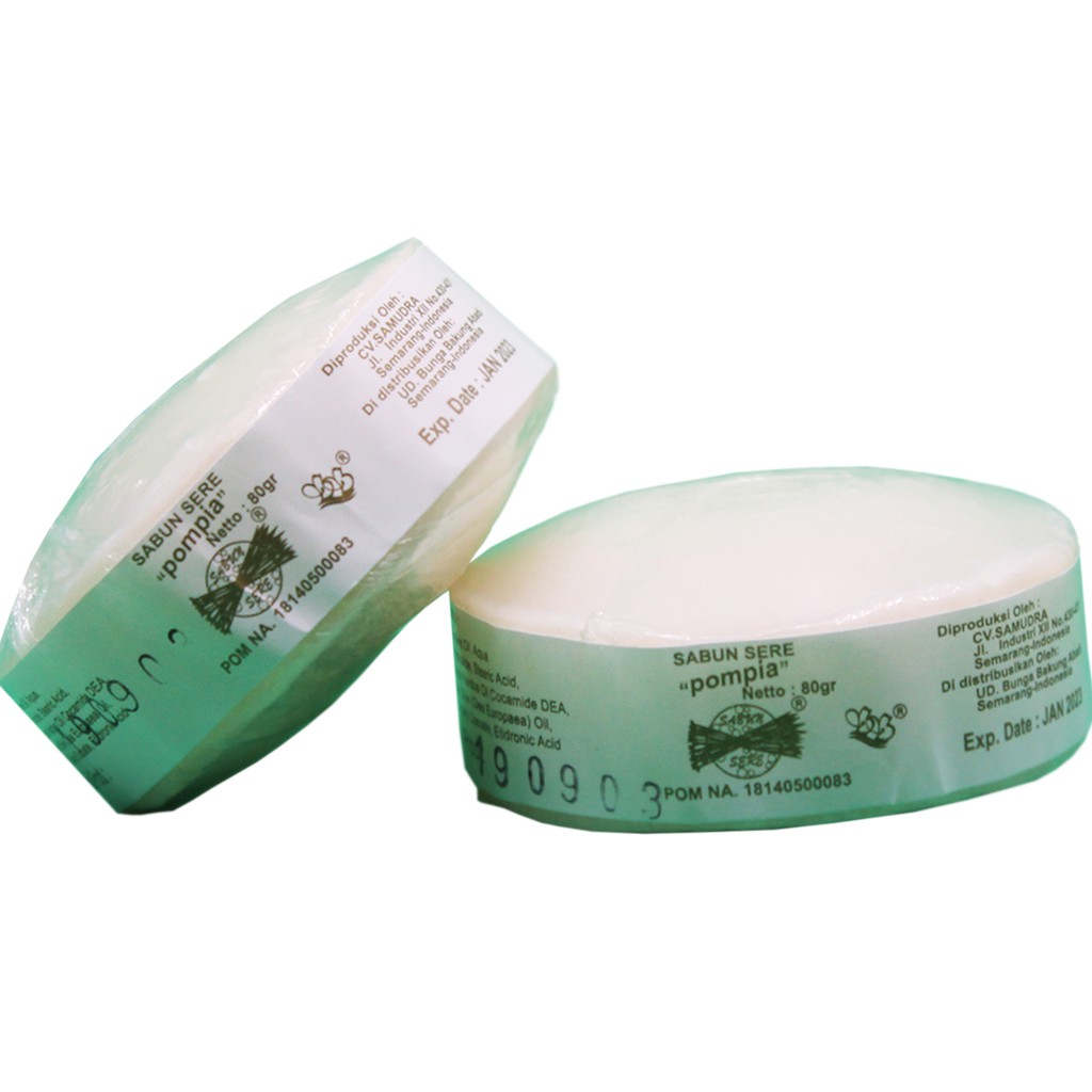 BPOM Sabun Sereh Bunga Bakung Pompia 80gr - Menghilangkan Flek, Minyak, dan Bau Badan, POM Legal
