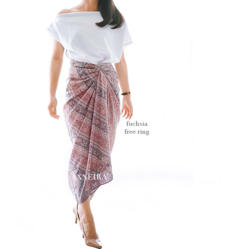 ROK LILIT INSTAN JEIVA REMPEL MAXI BATIK WANITA / ROK BAWAHAN KEBAYA / ROK LILIT BATIK WANITA-fuchsia