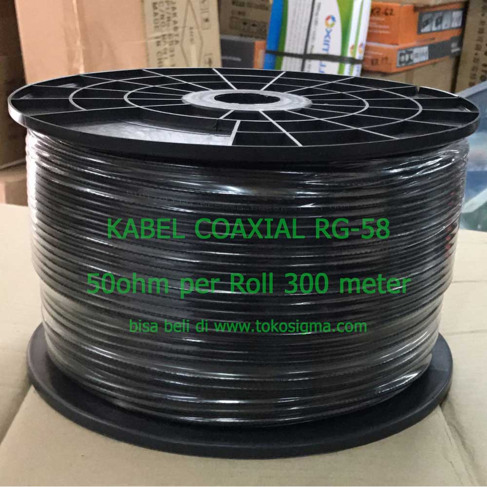 KABEL COAXIAL RG-58 50ohm per Roll 300 meter RG58