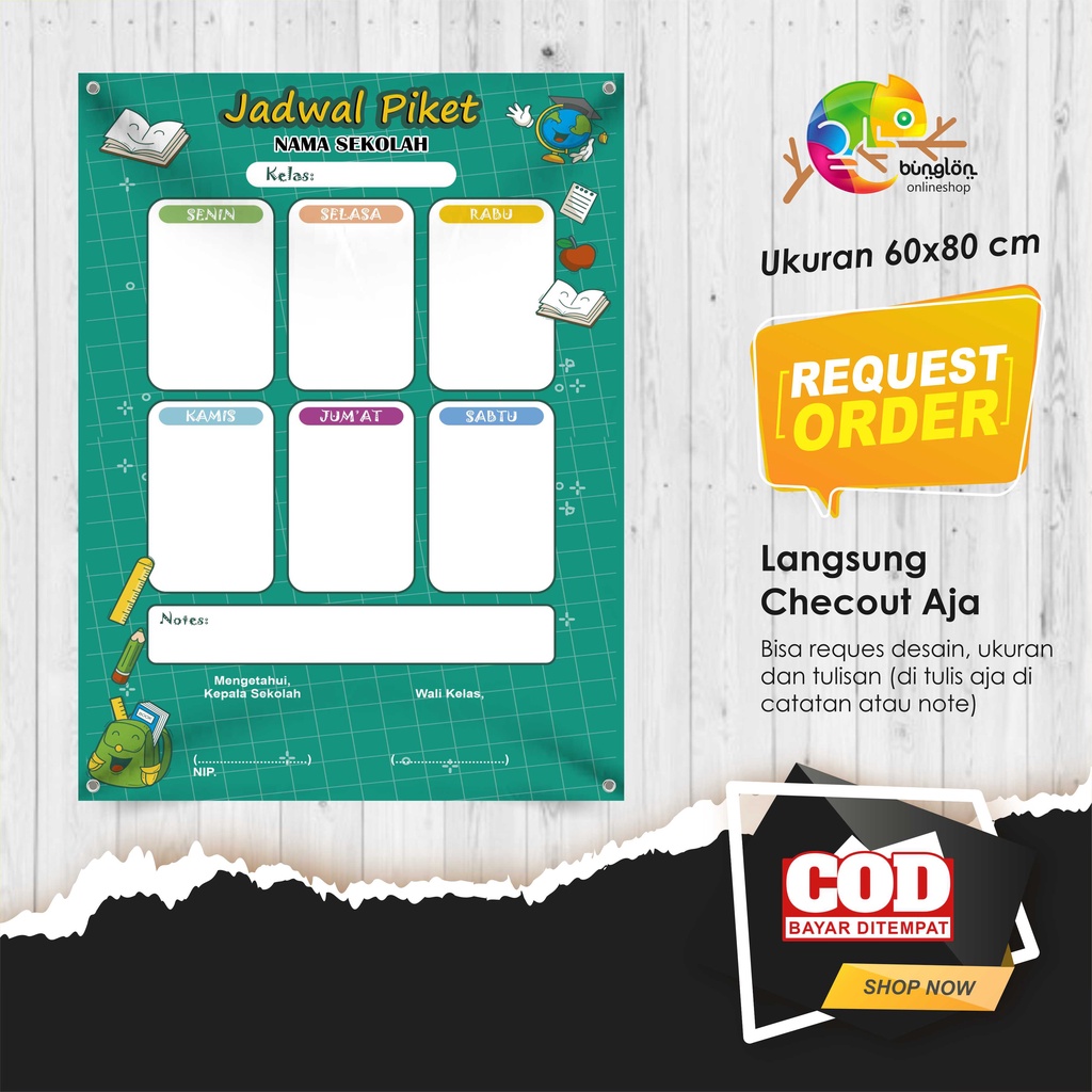Spanduk Banner Jadwal Piket Untuk Sekolah