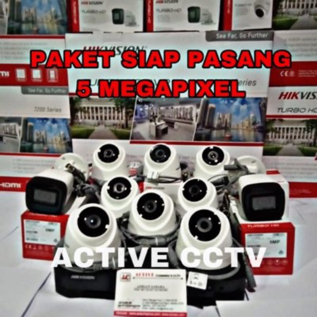 PROMO PAKET KAMERA CCTV HIKVISION 10 CAMERA 5MP FULL HD 16 CH CHANNEL TURBO HD KOMPLIT LENGKAP 5 MP