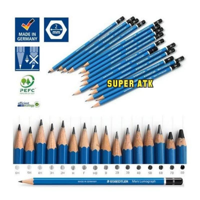 

Pensil Staedtler ukuran Lengkap dari 6H sampai 9B termasuk Pensil 2B