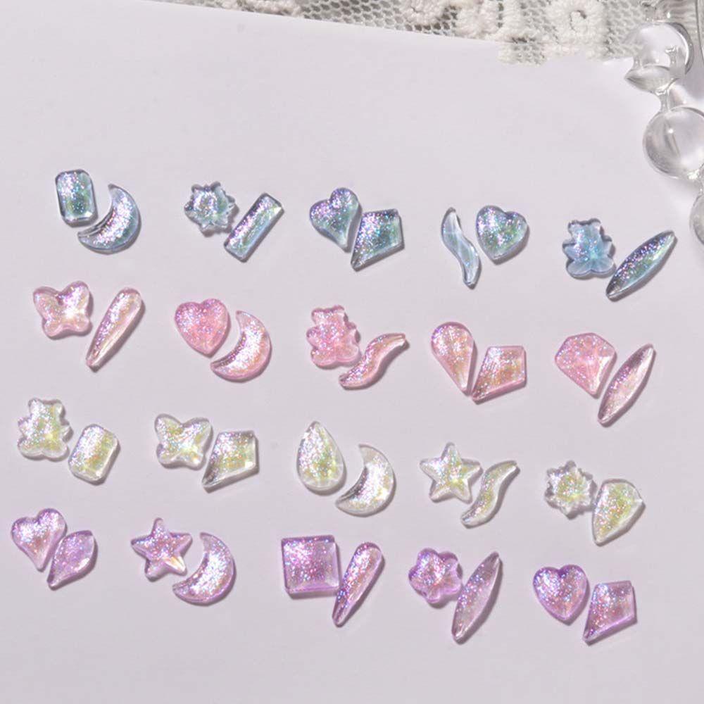 Needway Kuku Tidak Teratur Berlian Imitasi 3D Fashion Glitter Irregular Nail Bor Manicure Flatback Mixed Nail Charms