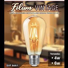 Lampu Led classic Filamen 6 Watt Vintage bulb warm white bohlam pijar